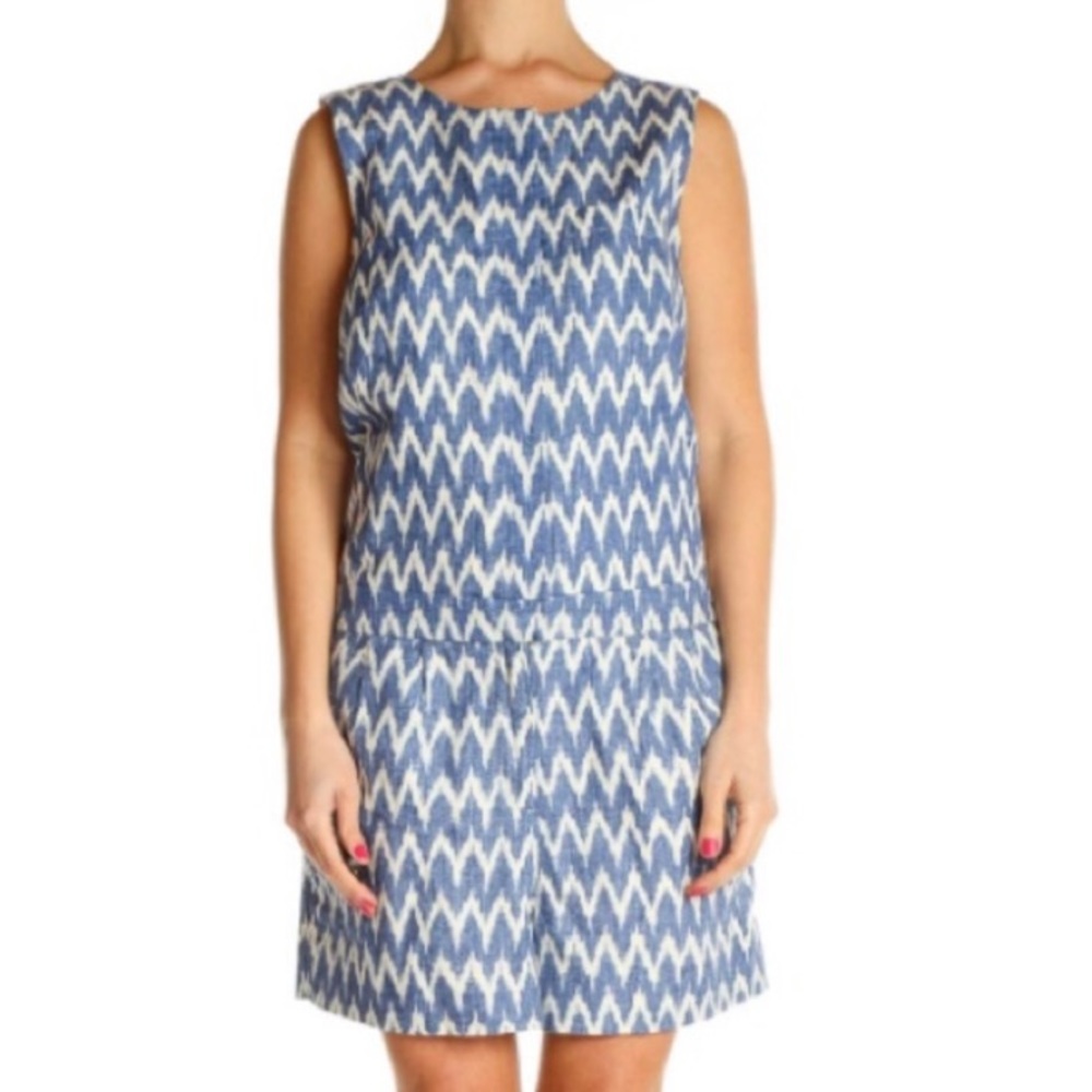 J. Crew Blue & White‎ Ikat Romper Size 2